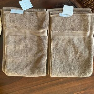 2 Restoration Hardware medium brown hand towels NWT